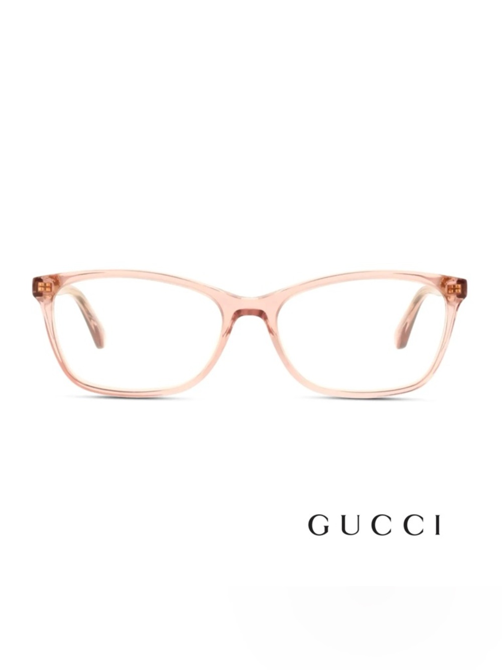 Gucci Translucent Blush Square Women's Glasses